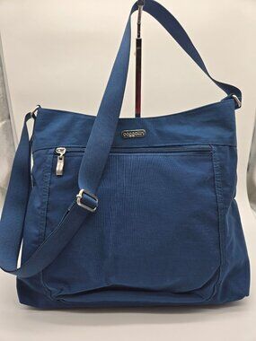 Baggallini Large Navy Blue Front Pocket Organizer Tote Crossbody Bag